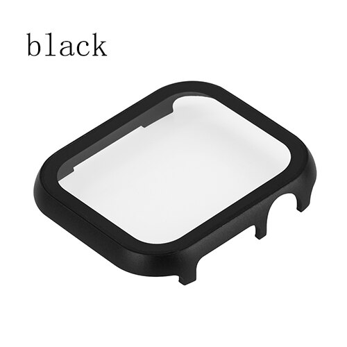 Case Voor Apple Horloge 6 Se 5 4 44Mm 40Mm Metal Bumper Cover Met Glas Protector Film Voor iwatch Serie 3 2 38Mm 42Mm Accessoires: black / 44mm