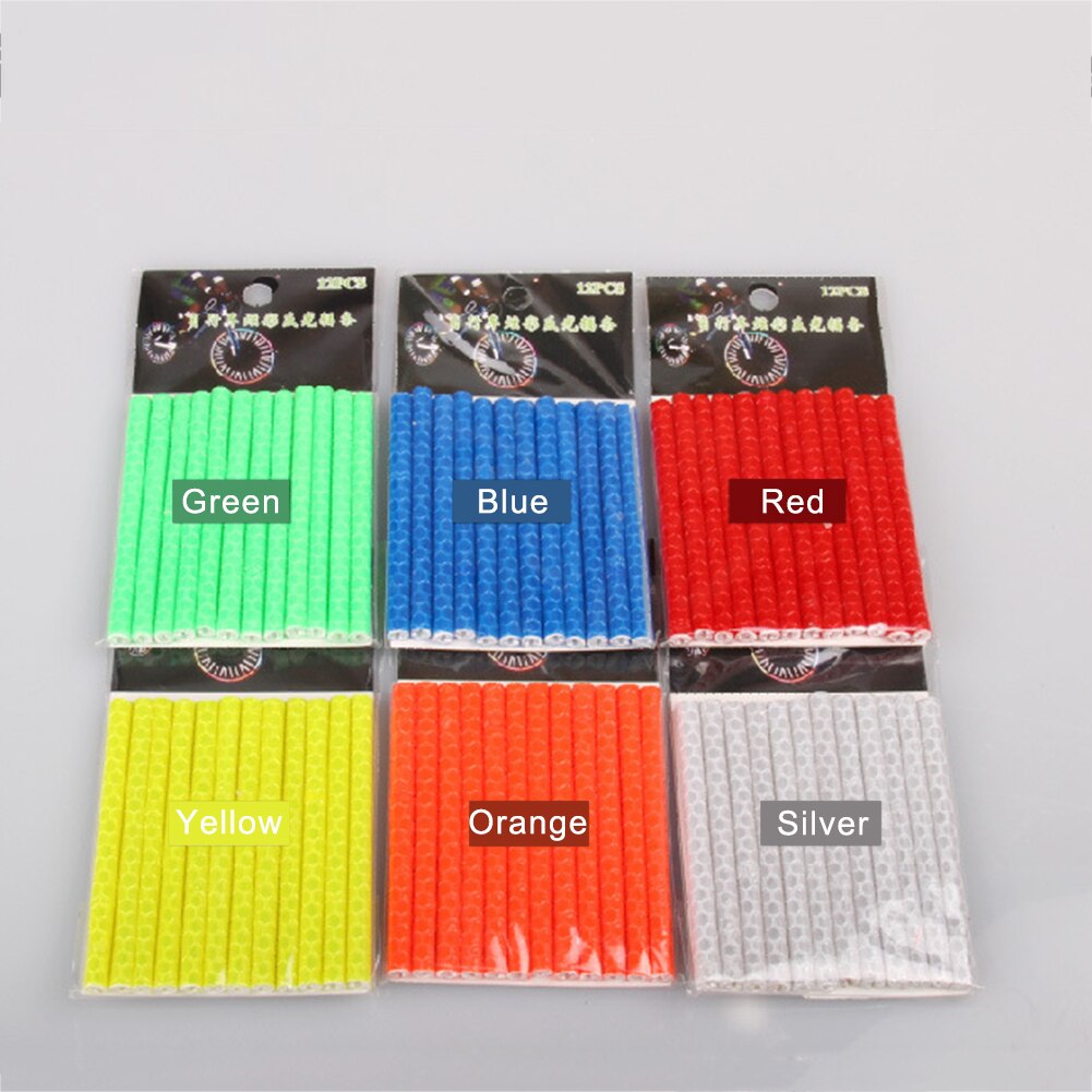 1 Pack Of Bicycle Colorful Reflective Spokes UV Resistant Waterproof Abrasion Resistant Reflective Strips Bicycle Upgrade