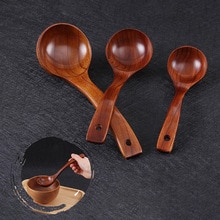 Wooden Large Soup Scoops Long Handle Cooking Scoop Wood Ramen Rice Spoon Soup Ladle Catering Tableware Kitchen Utensil
