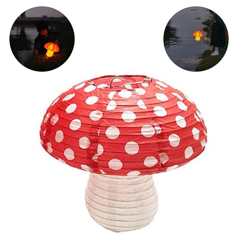 Grandes lanternes en papier en forme de champignon, décor de fête d&#39;anniversaire, arrière-plan 3D suspendu, ornement de champignon pour Baby Shower, garde de pépinière