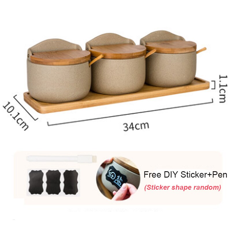 Kök krydda burk olja flaskuppsättning hushåll keramisk krydda låda salt shaker kryddflaska full uppsättning japansk stil