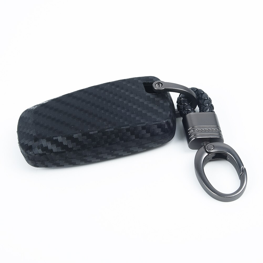 Bag Car Key Case Protector Keychain For Ford Fusion F150 Mondeo Explorer Carbon Fiber Black Wear-resistant Shell