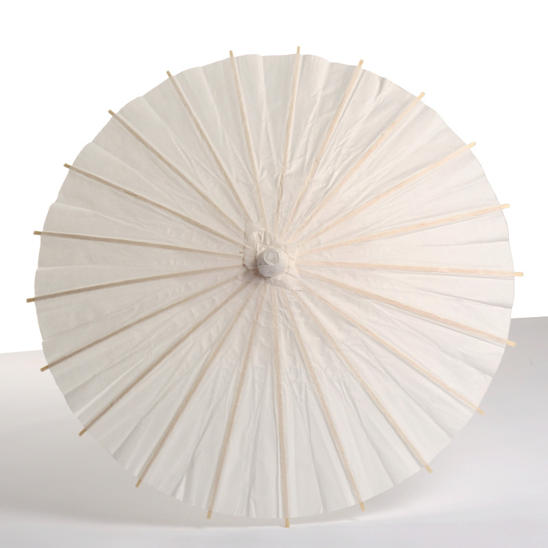 Sombrilla de papel al óleo de estilo chino blanco, accesorios de baile tradicional de China, sombrillas, decoraciones hechas a mano,