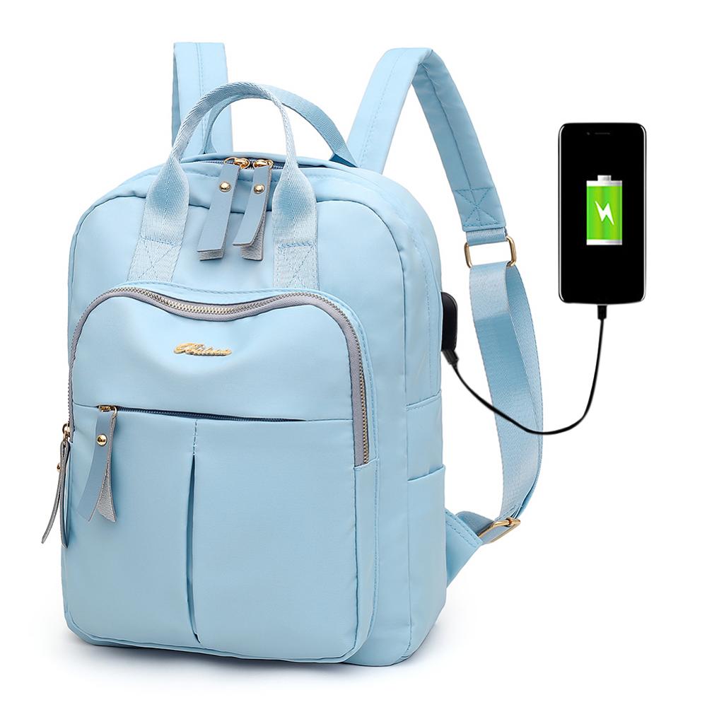 Mode Oxford Doek Rugzak Grote Capaciteit Usb Opladen Vrouwen Anti-Diefstal Student Travel School Schoudertassen