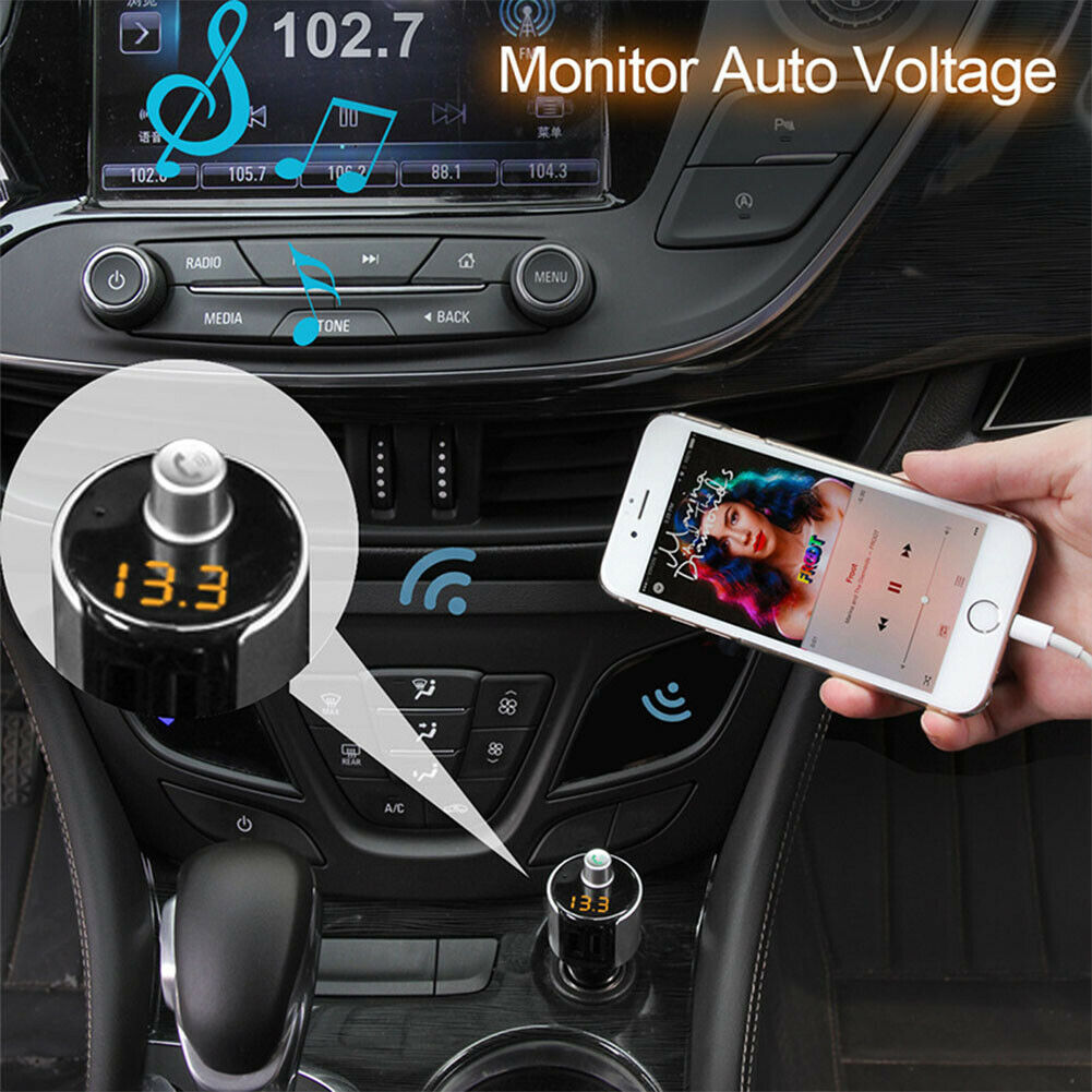 Bluetooth Car Kit Adapter Wireless Hands Free USB