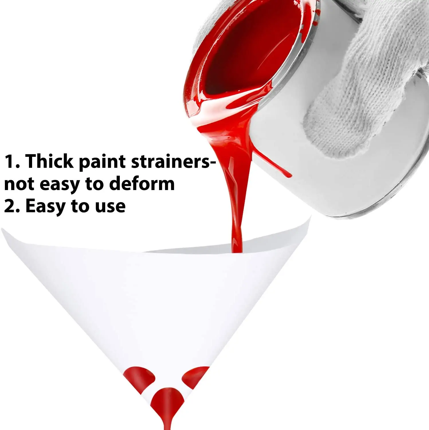 50 pçs filtro de tinta papel purificador copo funil 100 malha filtro de tinta descartável funis cônicos ferramentas de filtro