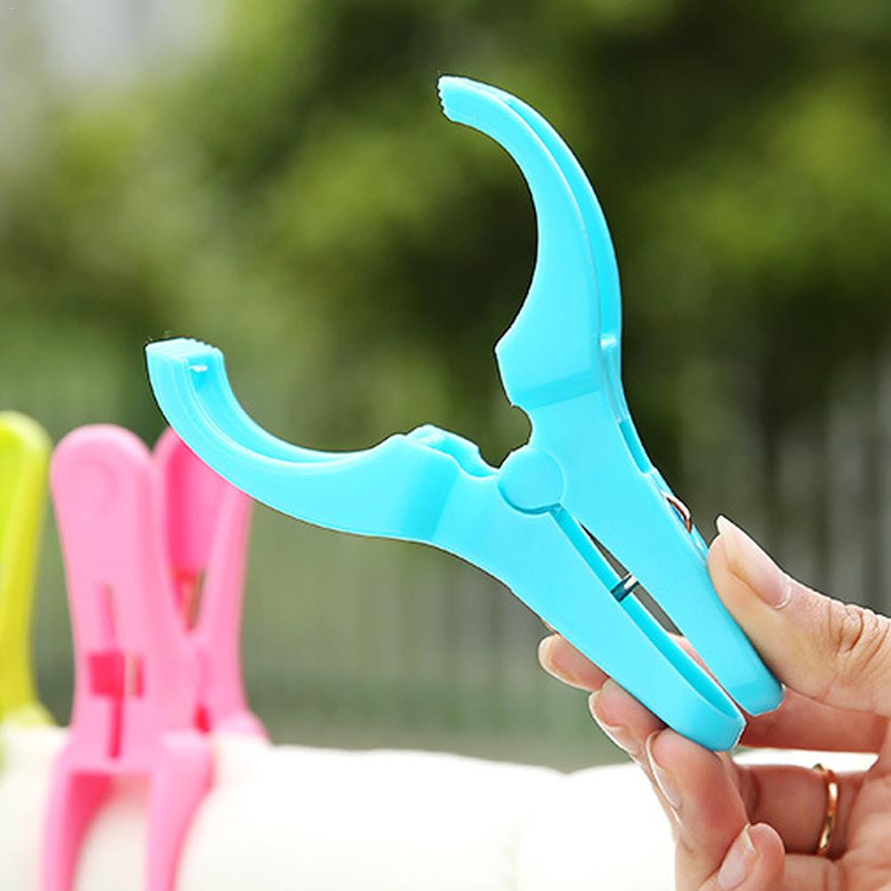 4 stk plastik farve tøjklemmer strand håndklæde klemme vasketøj tøjnåle stor størrelse tørre stativer holde klip organisation 40p