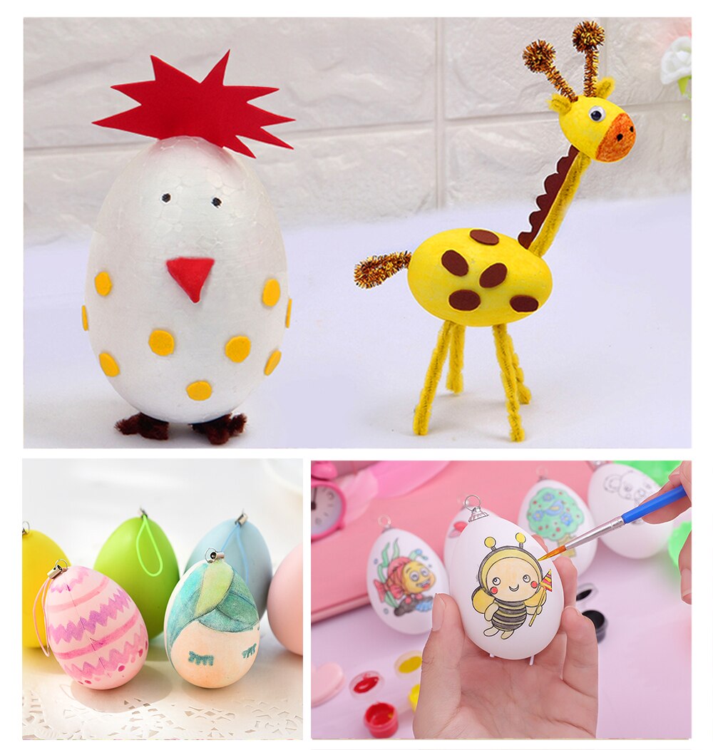 XMAS Polystyrene Styrofoam Foam Solid Egg Handmade DIY Craft Party Festivals Celebrations Decorations Event Accessory Supplies
