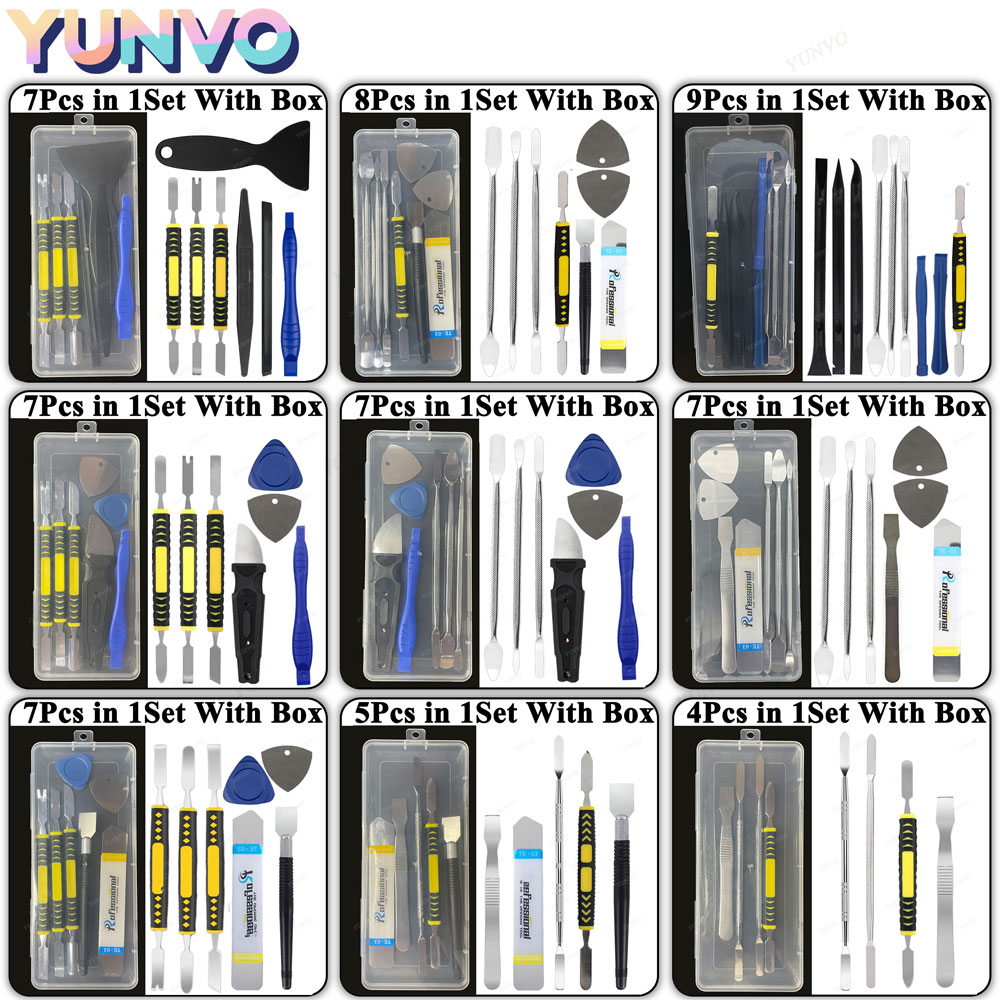 Reparationsverktyg för mobiltelefoner demontering reparation surfplatta bräckjärn multifunktionellt manuellt demonteringsverktyg bimetallhuvud med låda