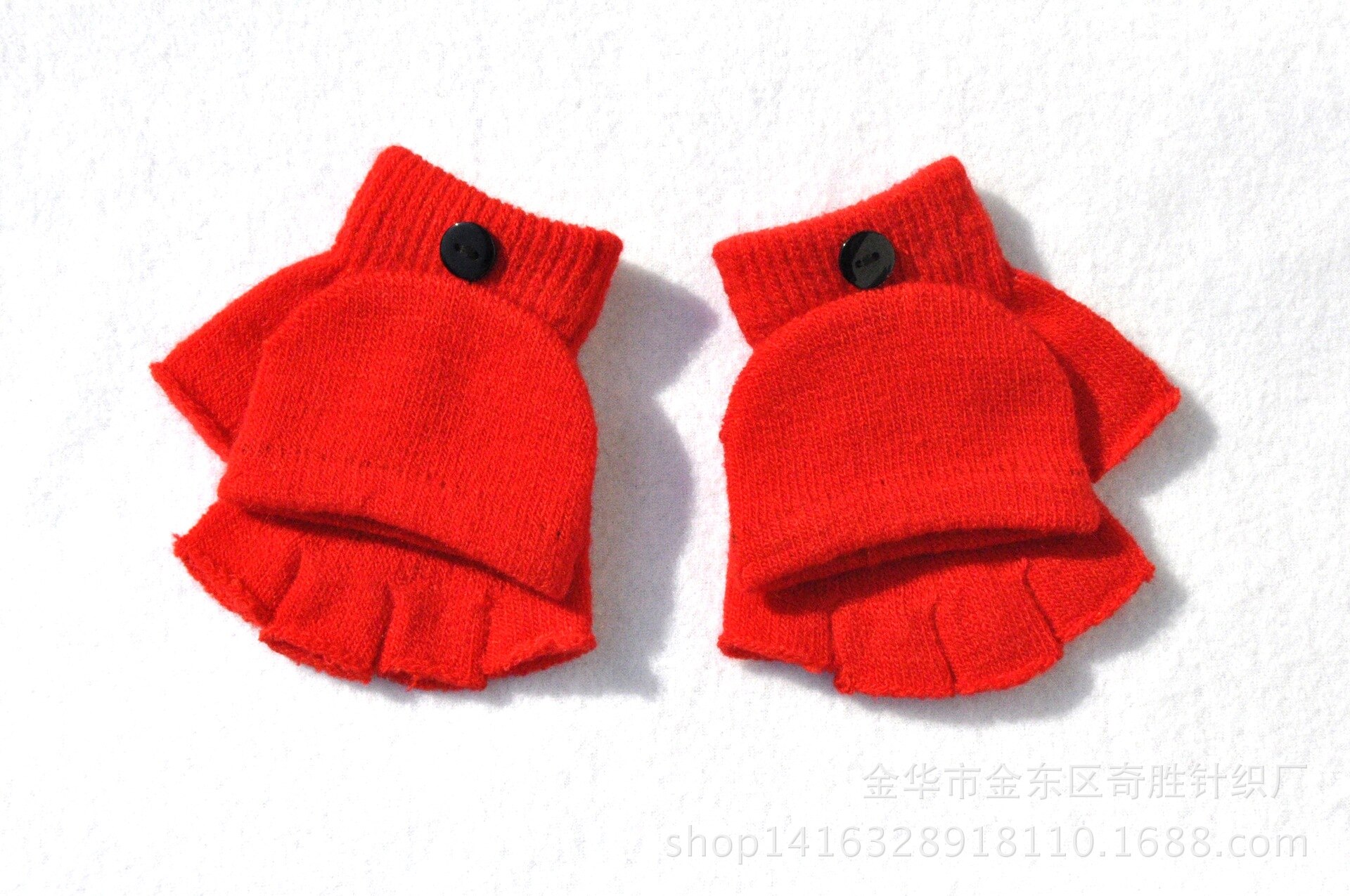 Gants à rabat pour enfants de 4 à 9 ans, mitaines tricotées chaudes d&#39;hiver pour bébés filles et garçons, directe KF196: red