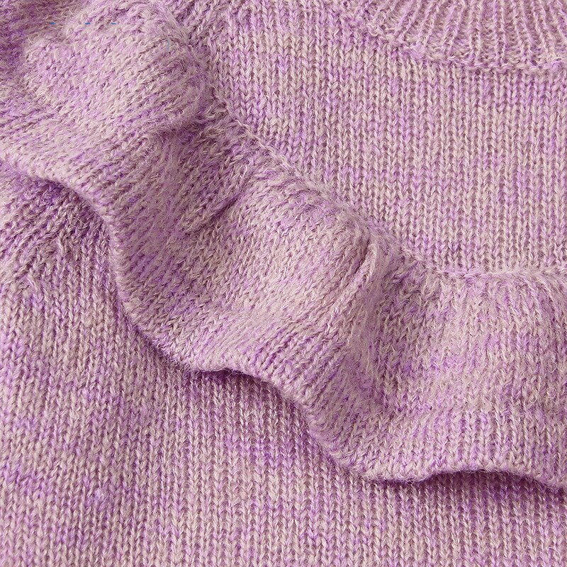 LZH -né bébé vêtements automne hiver infantile à volants pull pour bébé filles à manches longues tricoté hauts bébé chandails 0-2 ans