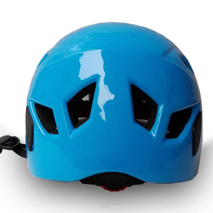 Casco de escalada ligero para hombre y mujer, ajustable, resistente a impactos, seguridad al aire libre, protección para ciclismo y Patinaje: Azul