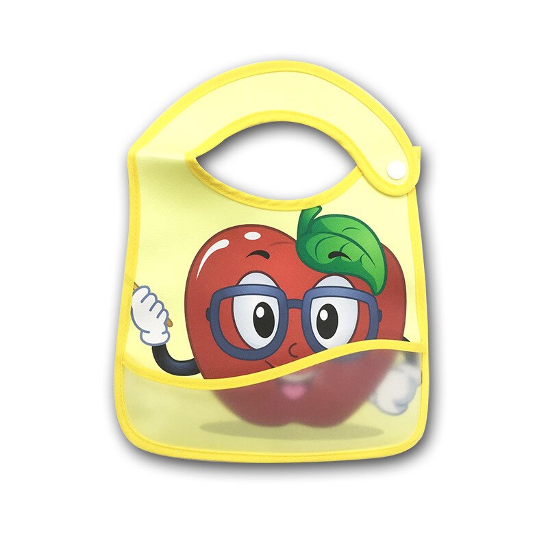 Slabbers Pu Voorvak Anti Vuile Waterdichte Handdoek Leuke Fruit Cartoon: 01Red Apple