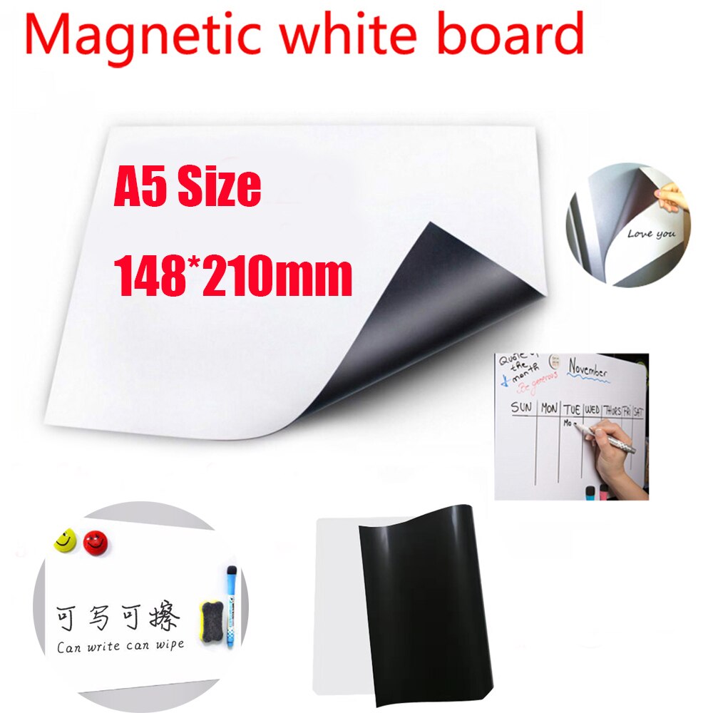 A5 Größe Magnetische Whiteboard Weichen Hause Büro Küche Magnet Löschen Bord Weiß Bretter flexibel Pad Magnet Bord Kühlschrank