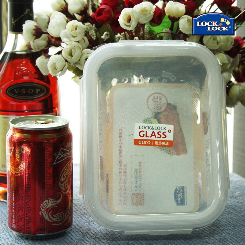 Heat-resistant glass crisper Glass lunch box microwave sealed lunch box authentic 1L / LLG445