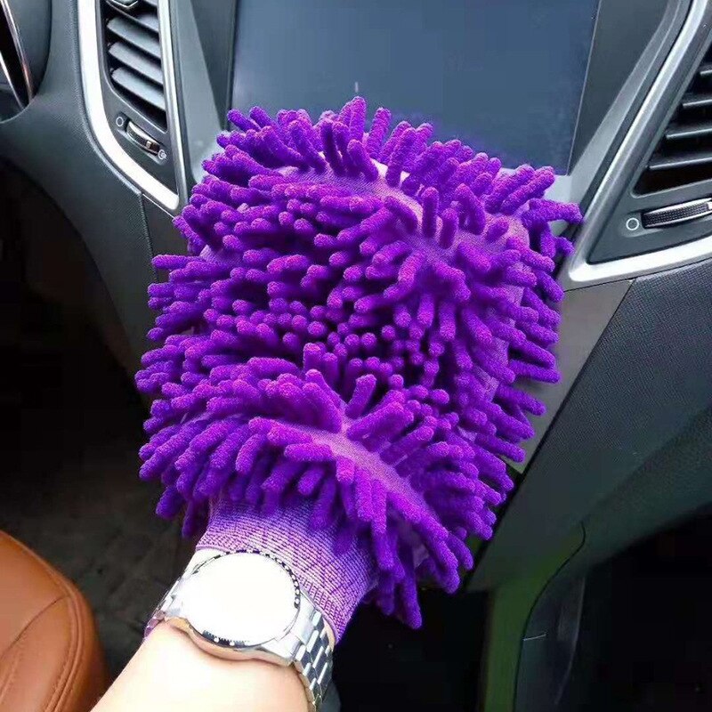 Voiture simple face Double face Chenille gants voiture nettoyage tissu voiture lavage gants fournitures de nettoyage lavage de voiture