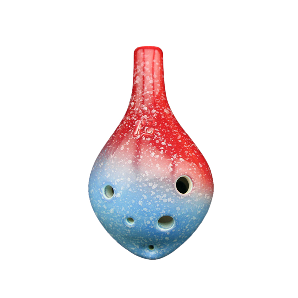 6 hulls keramiske ocarina alt c vinflaske stil musikkinstrument med lanyard note for musikkelskere og lærende: En