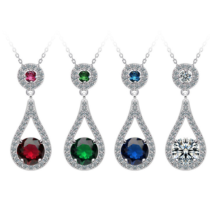 2pcs Pack Multicolor silver color bride Necklace for women Wedding Bridal for Brides Jewelry J837