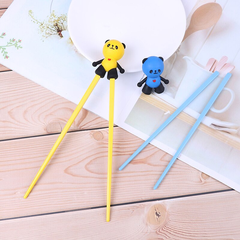 1 Pair Helper Chopstick Silicone Cartoon Panda Children Baby Learning Training Chopsticks Beginner Easy Use