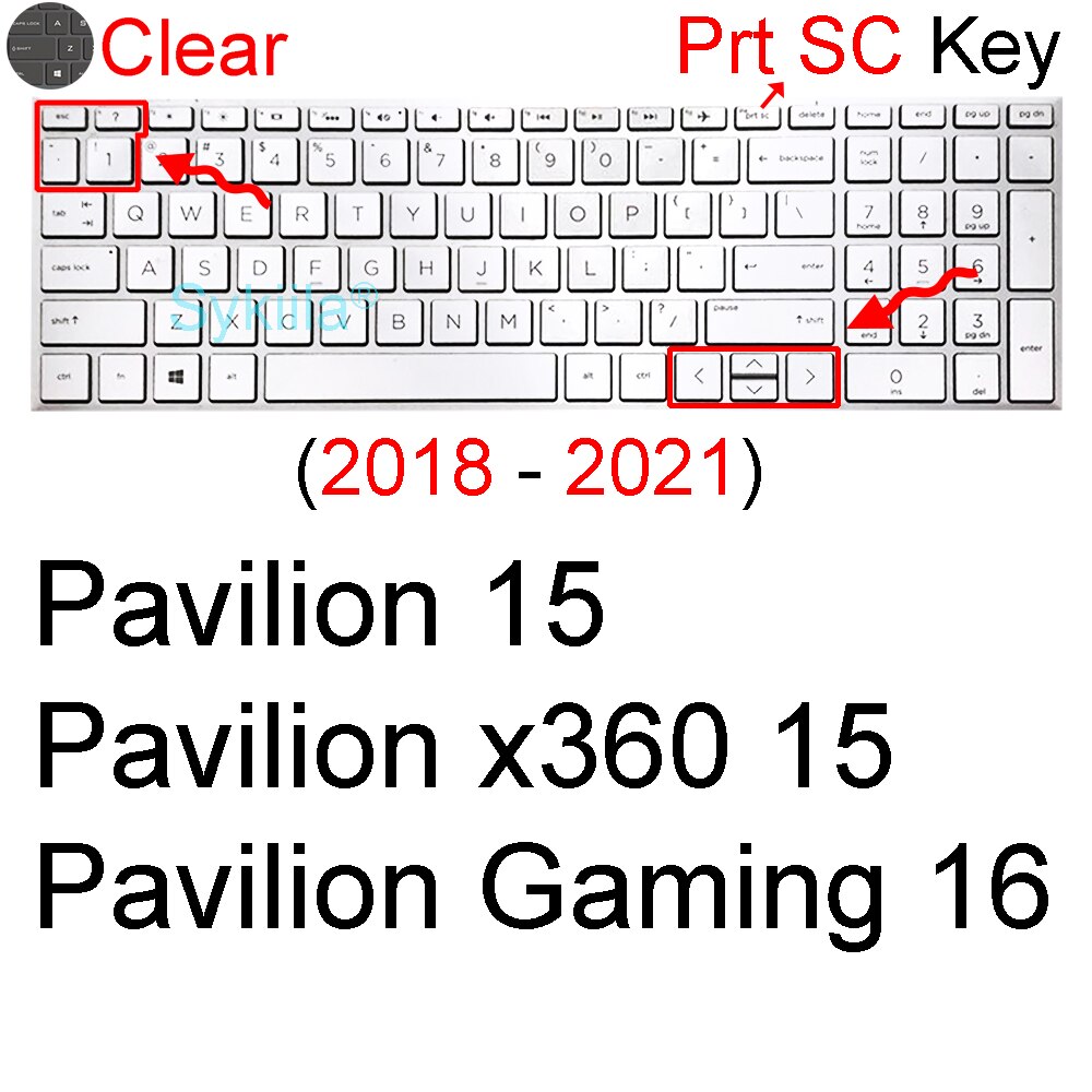 Cubierta de teclado para HP Pavilion 15, funda protectora de silicona, Accesorios para ordenador portátil, CB 15-CC 15-CD 15-Ck 15-CX 15-AB 15-AU: Clear 2018-2021