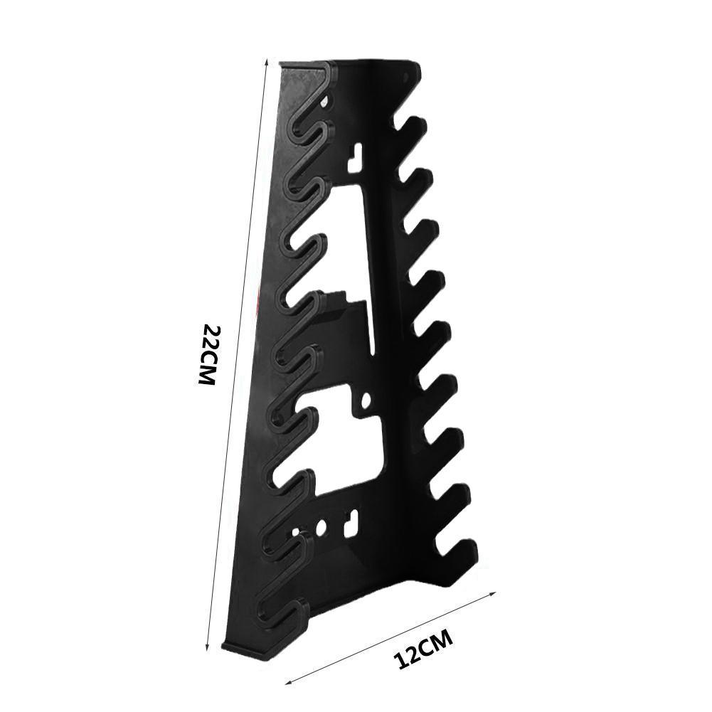 1PC Plastic Wrench Organizer Tray Sockets Storage Tools Rack Sorter Standard Spanner Holders Wrench Holder: black