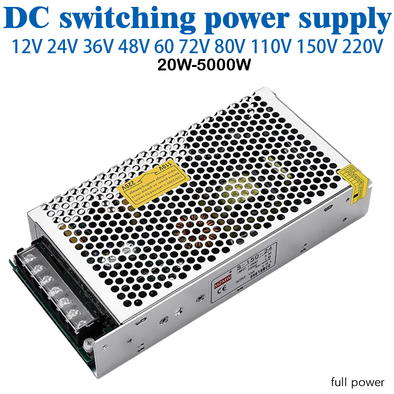Switching Power Supply 220V AC to 24V/12V/36V DC 30A 1000W High Current Converter with Silent Cooling