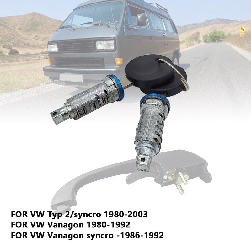 Voor Vw Type 2 / Syncro Vanagon Syncro Front Buitenkant Deurklink Reparatie Kit Met Key Lock Cilinder, rubber Pad 251837205