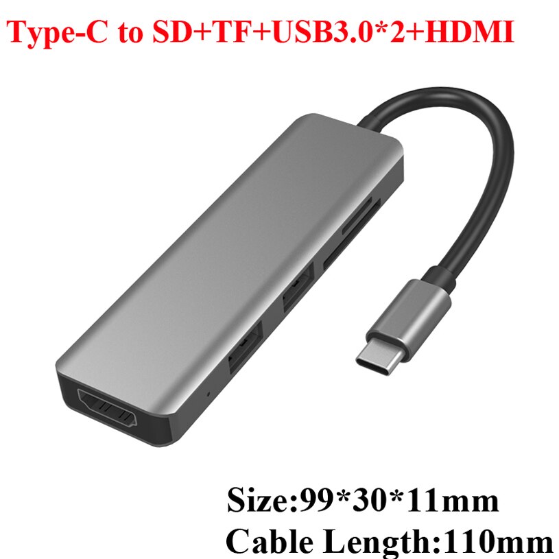 Adaptador de carga tipo C a HDMI USB 3,0 RJ45 VGA, convertidor de estación de acoplamiento USB tipo c, concentrador de USB-C para MacBook, Samsung Galaxy note 8: T505