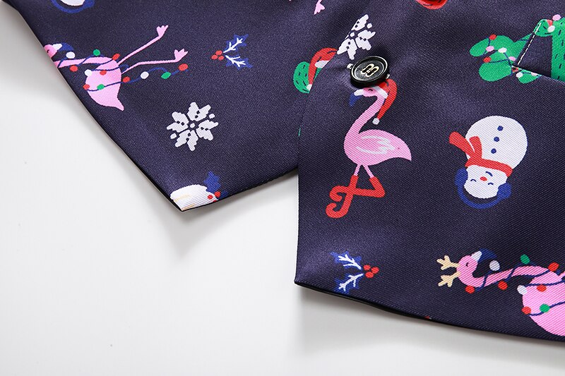 weihnachten Anzug Weste Männer Neue 3D Flamingo drucken Herren Weste Weihnachten Party Prom Rauchen Westen Gilet Kostüm homme