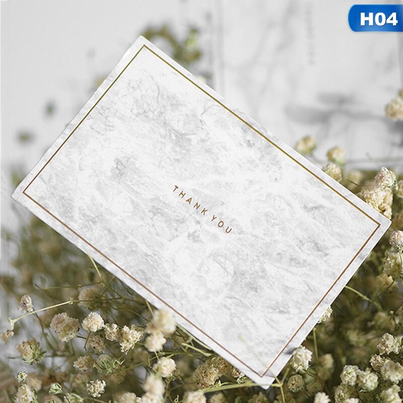 5pcs/set Mini Marbled Gold Stamping Cards Simple Greeting Card Message Cards Christmas Cards Stationery Set: 04