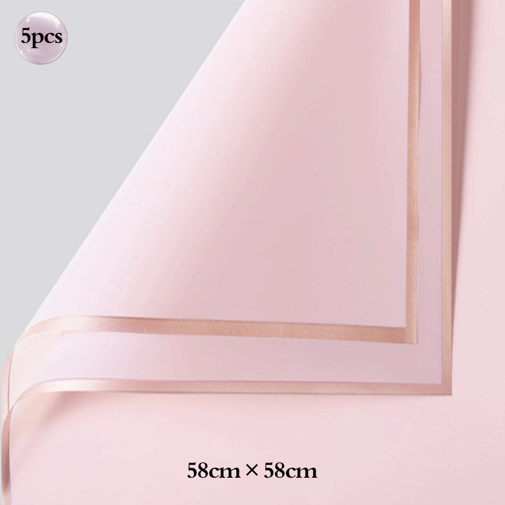 Kleuren Boeket Gouden Rand Dubbelzijdig Bloem Inpakpapier Bedrade Linten voor Bruiloft Moeders Dag Bloemistbenodigdheden: Bordeaux