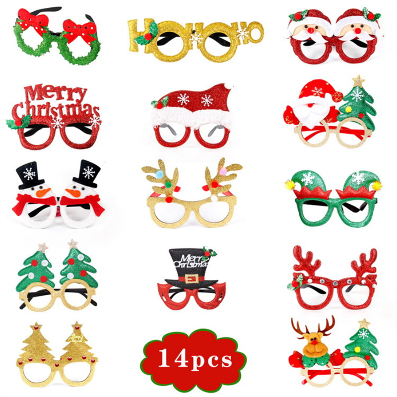 6-20 Stks/set Festival Levert Xmas Glazen Kerst Hoed Creatieve Party Kinderen Volwassen Hoofdband Kerstman Polsband