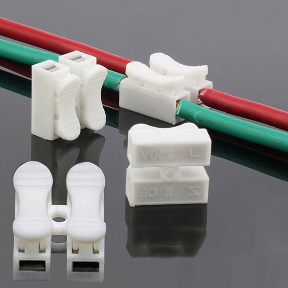 30 Stks/partij Quick Splice Lock Draad Connectors CH2 2Pins Elektrische Kabel Terminals 20x17.5x13.5mm