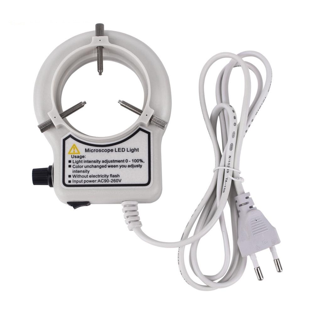 Microscoop Led Ring Licht Verstelbare Helderheid Industriële Microscoop Camera Lichtbron Verlichting Wit/Zwart Eu/Us/Au/Uk