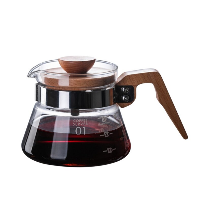 Värmebeständig  v60 häll över kaffebryggare glas server kaffekanna kaffe vattenkokare brygger barista percolator maker: 300ml wh-server