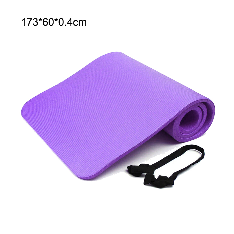 Halkfria yogamattor för fitness smaklös pilates picknick campingremmar gym fitness träningsdynor matta med bandage hotsale: Lila