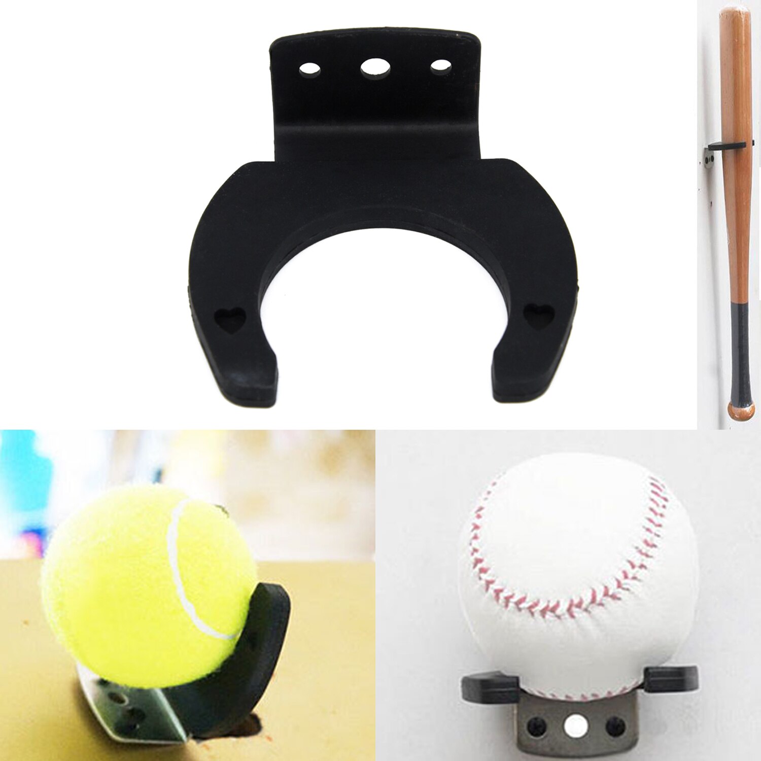 Vertikala tennis/ basebollträ softbollracket väggfäste hållare ställ display