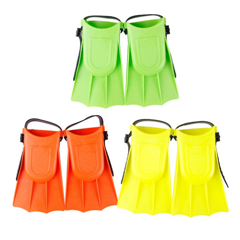 1 Pair Toddler Learn Swimming Kid Children Soft Adjustable Fins Flippers Swim Pool Beach Swimming Accessories Color Random