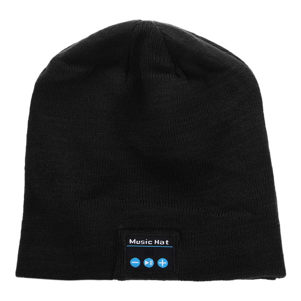 Bluetooth Beanie Hoed Voor Outdoor Sport Bluetooth 4.2 Draadloze Headset Call Music Winter Warme Gebreide Muts M5 Muziek Label Running: Black