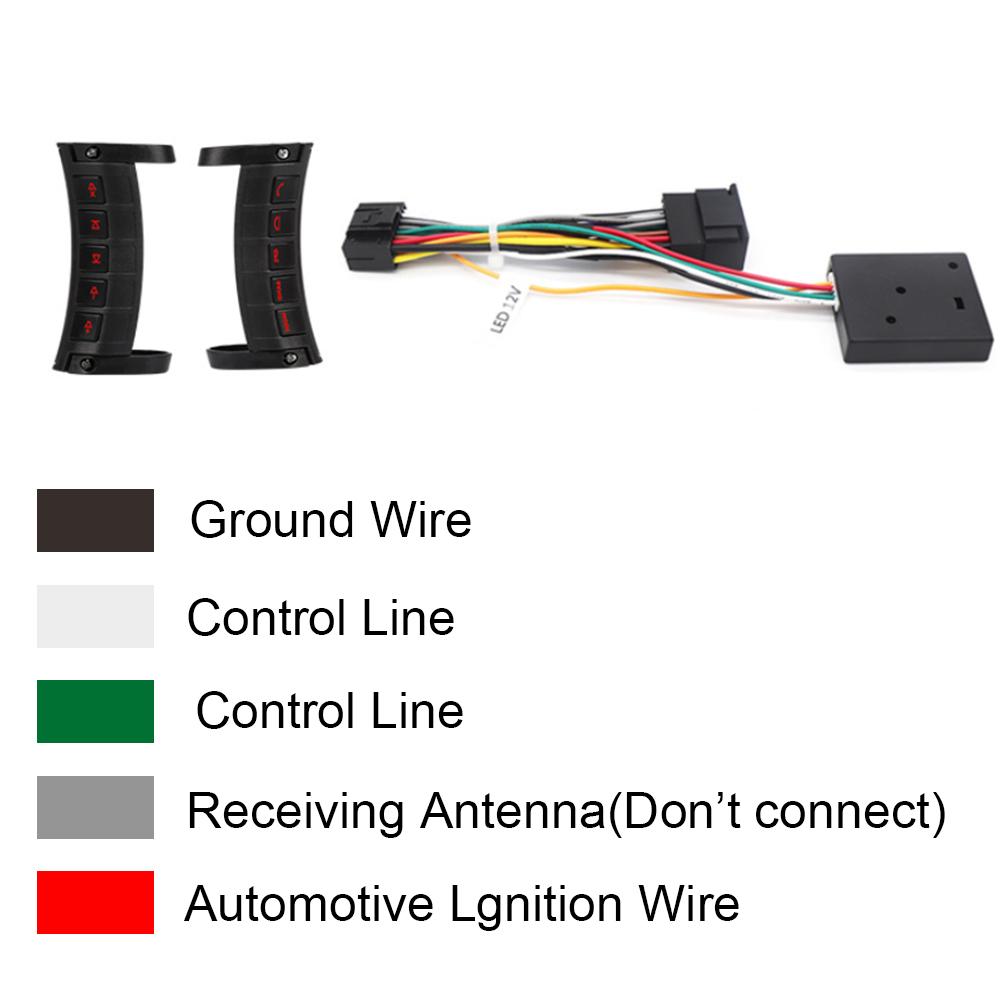 10 teclas de dirección inalámbrica luminosa Universal Multi-función estéreo DVD navegación GPS volante de coche botones de Control remoto