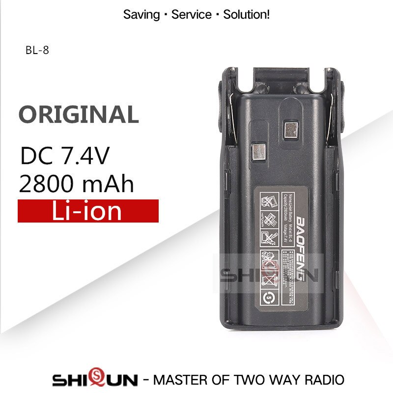BL-8 Battery Original Baofeng UV-82 2800mAh Optional 3800mAh battery for UV 82 UV82 UV-8D UV-89 UV-82HP UV-82 Plus Walkie Talkie: Original 2800mAh