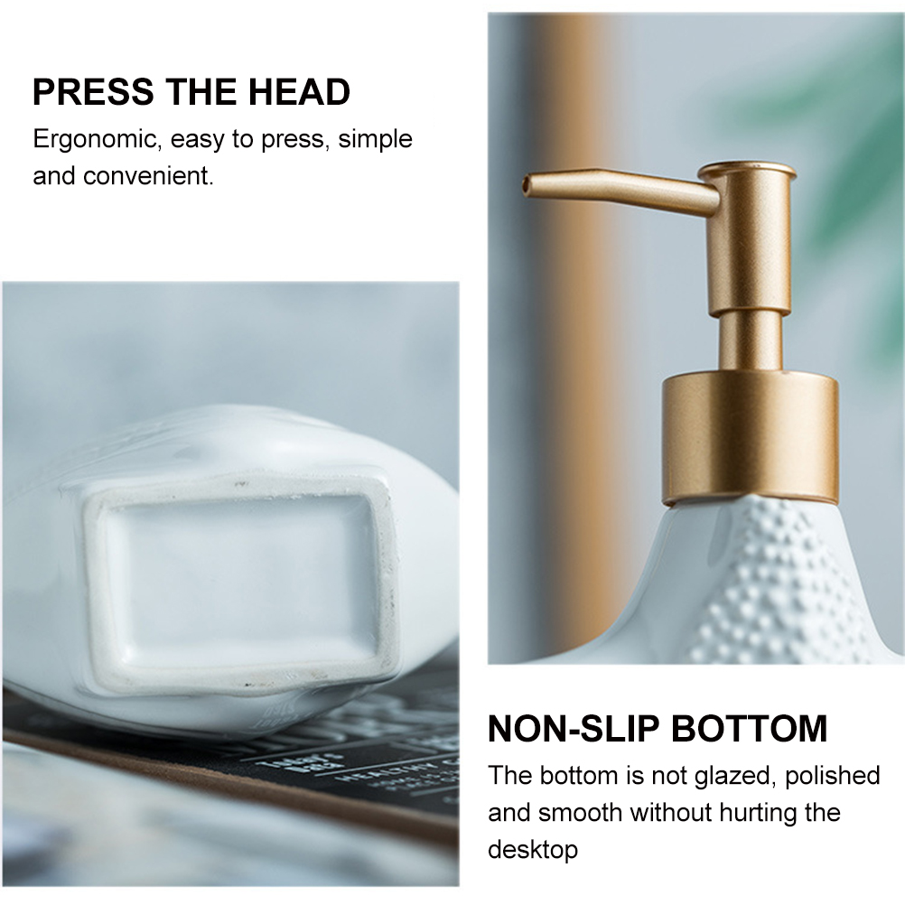 Bathroom Ceramic Shampoo Pump Bottle White Ceramic Soap Dispenser Pump Bottle