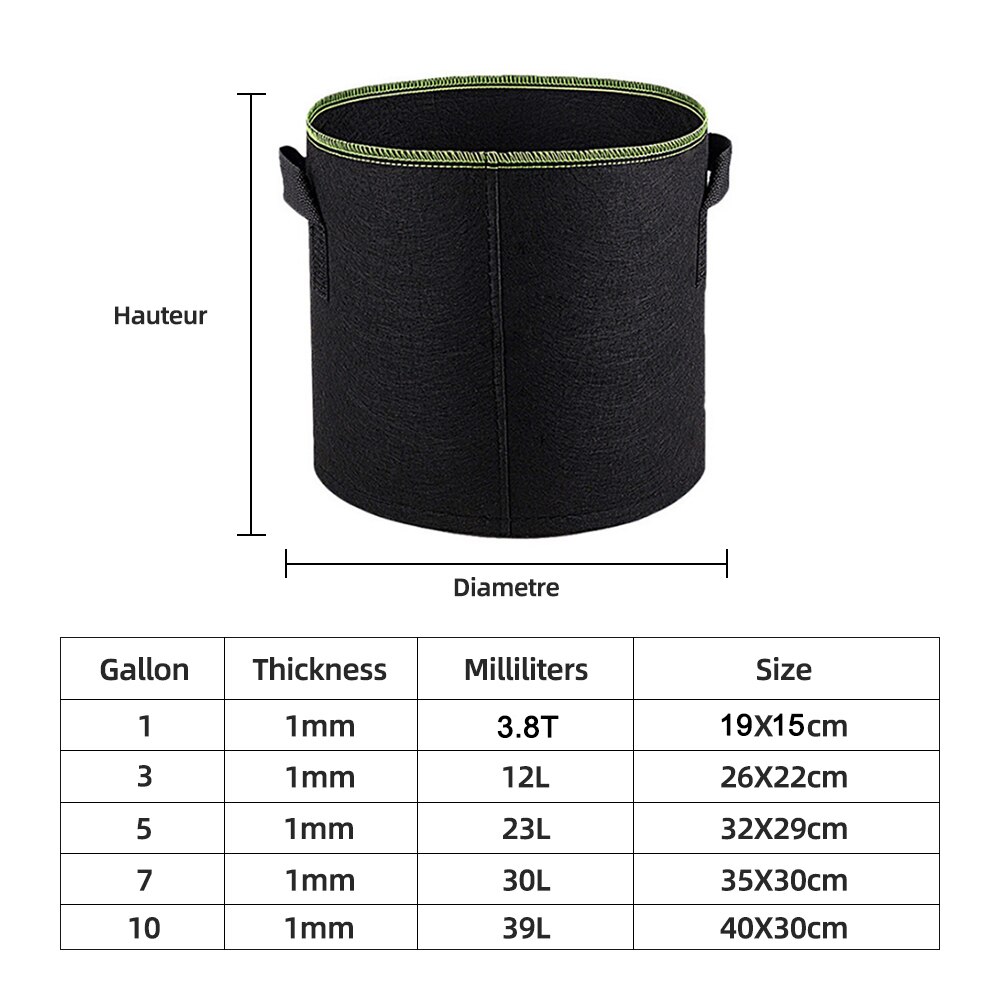 Stareal Grow Bags 6 Pack 3 Gallon Heavy Duty Beluchting Stof Potten Verdikte Nonwoven Stof Potten Plant Grow Bags met Handgrepen