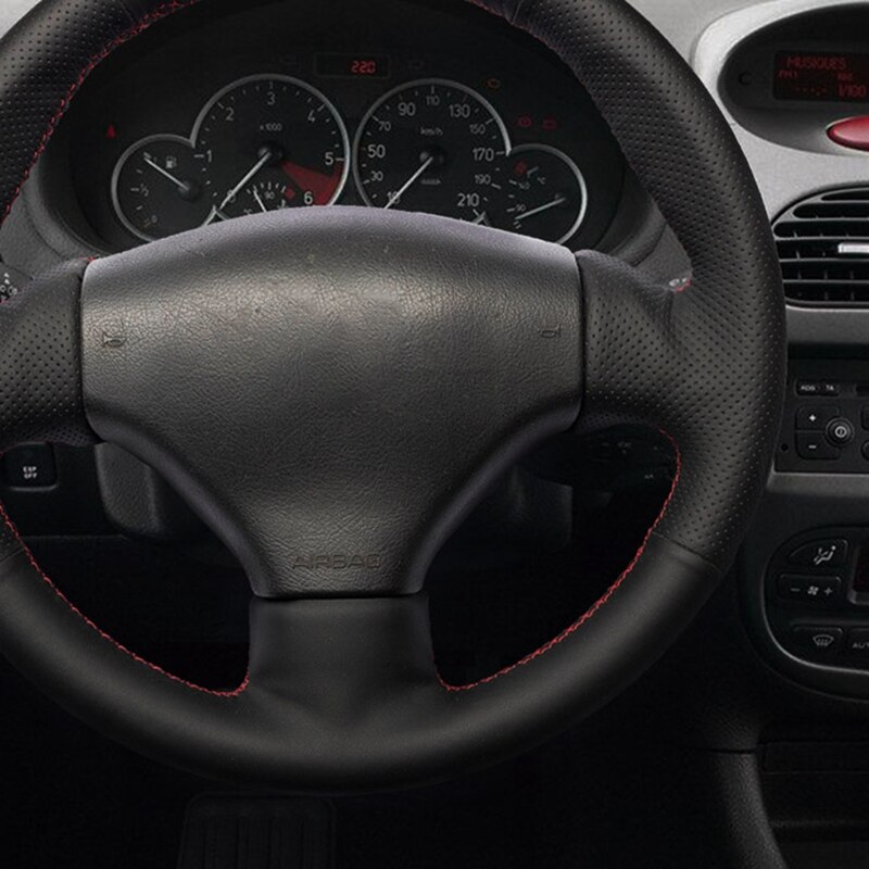 Cubierta de volante de coche para Peugeot 206 1998-2005 206 SW 2003 2004 2005 206 CC 2004 2005