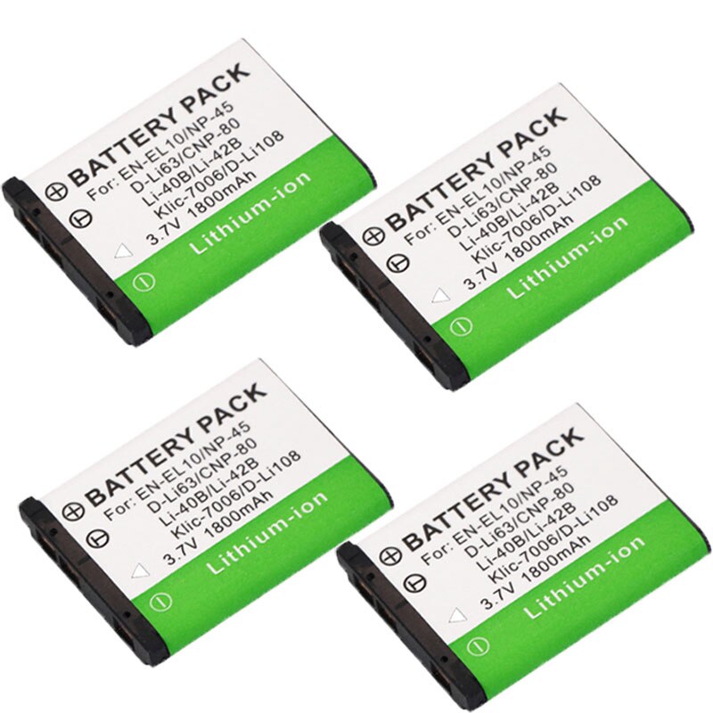 Baterías LI40B LI42B + cargador USB LCD para Li-40B /LI-42B, para Olympus, Nikon, EN-EL10, EN, EL10, ENEL10, Pentax, D-Li63, Fuji, 2 uds.: 4battery