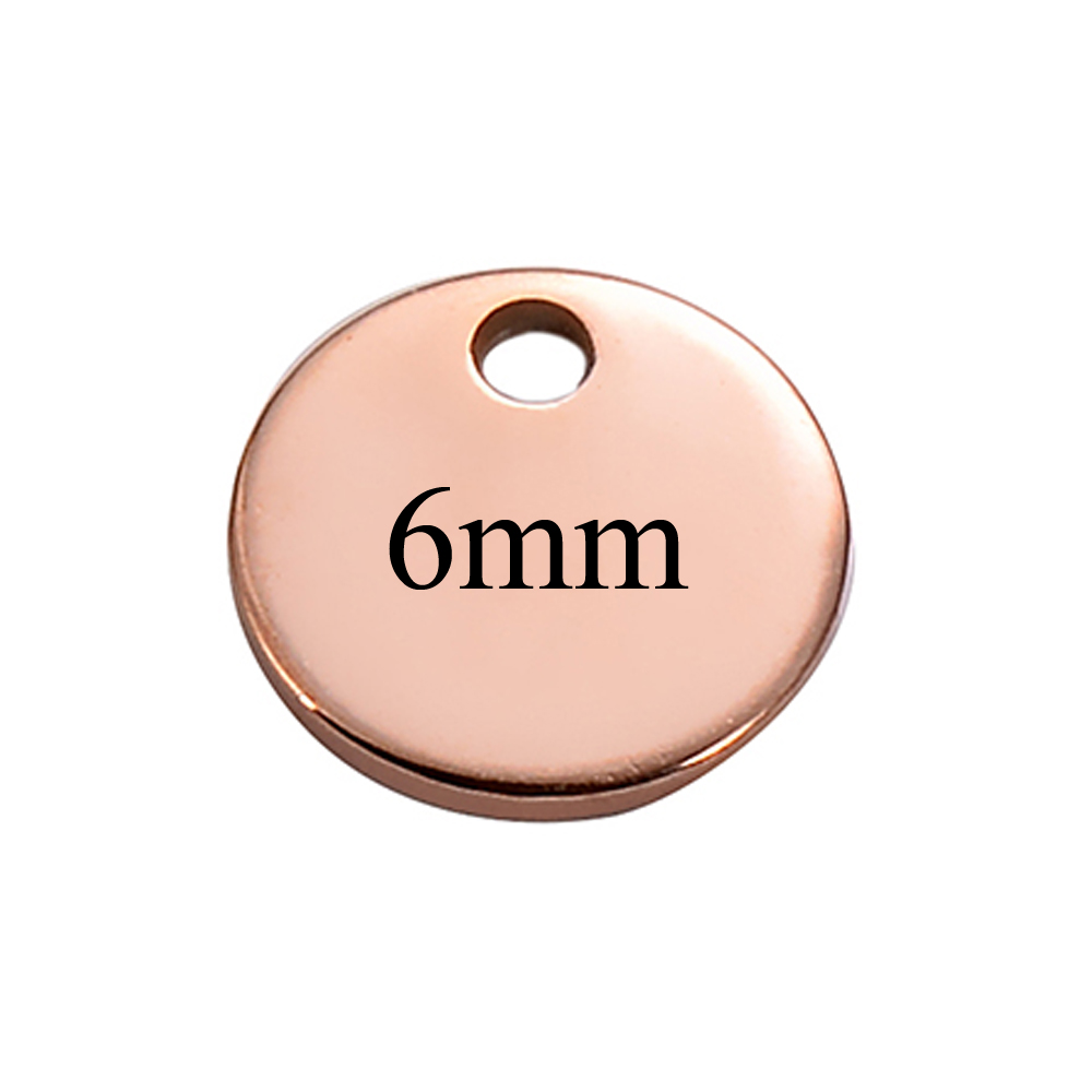 50 Pz/lotto In Acciaio Inox 6mm 8mm 10mm 12mm Tag Vuoti FAI DA TE Per La Produzione di Gioielli Pendenti E Ciondoli Rotondi Del Pendente All'ingrosso: Di Colore Giallo chiaro