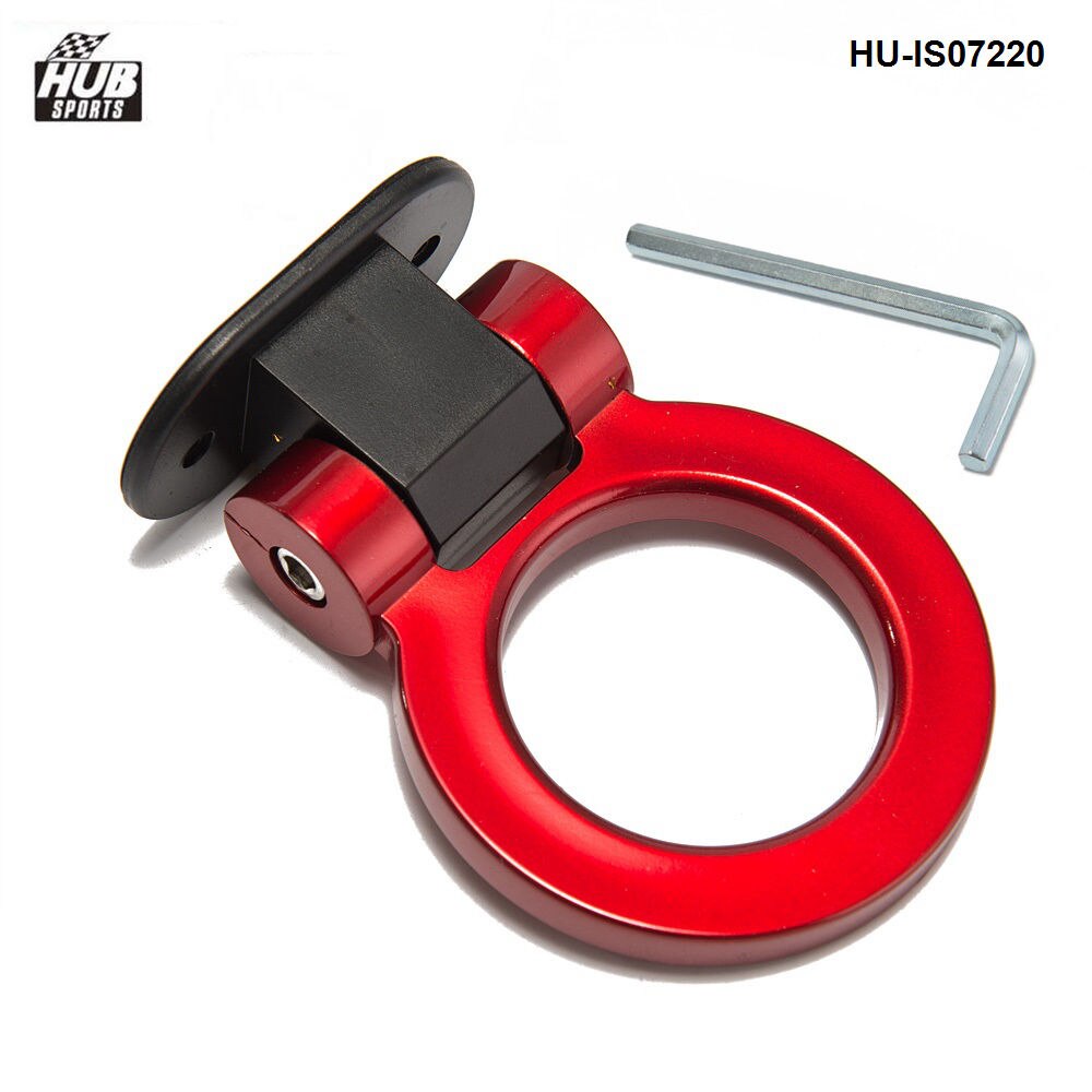 Pegatina de parachoques Universal ABS para coche, Kit de gancho de remolque de simulación de coche, accesorios para coche, HU-IS07220: Rojo