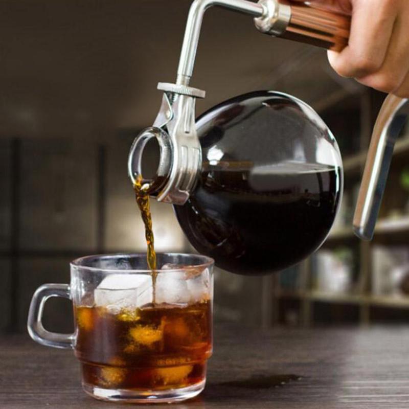 3 Cups Manual Syphon Coffee Maker Pot Hand Glass Vacuum Coffee Maker Brewer Heat-resistant Siphon Coffee Machine Filter