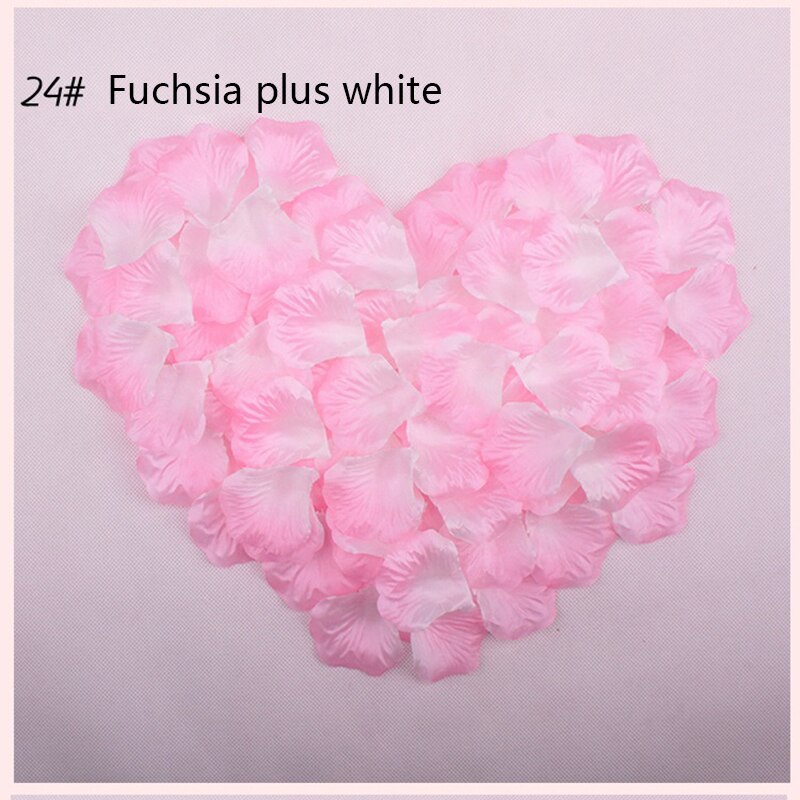 Simulation de mariage 100 pièces * 6 pétales de rose, scène de mariage, disposition de la salle de mariage, décoration en tissu soie, pétales de rose: 24