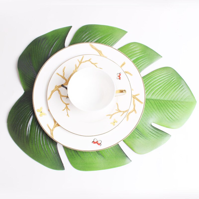 Artificial Plant Leaf EVA Waterproof Insulation Pad for Home Table Decoration SNO88